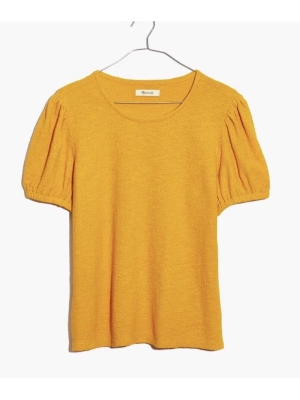 Madewell Superlight Jacquard Puff Sleeve Shirt Tungsten Glow Yellow XXL